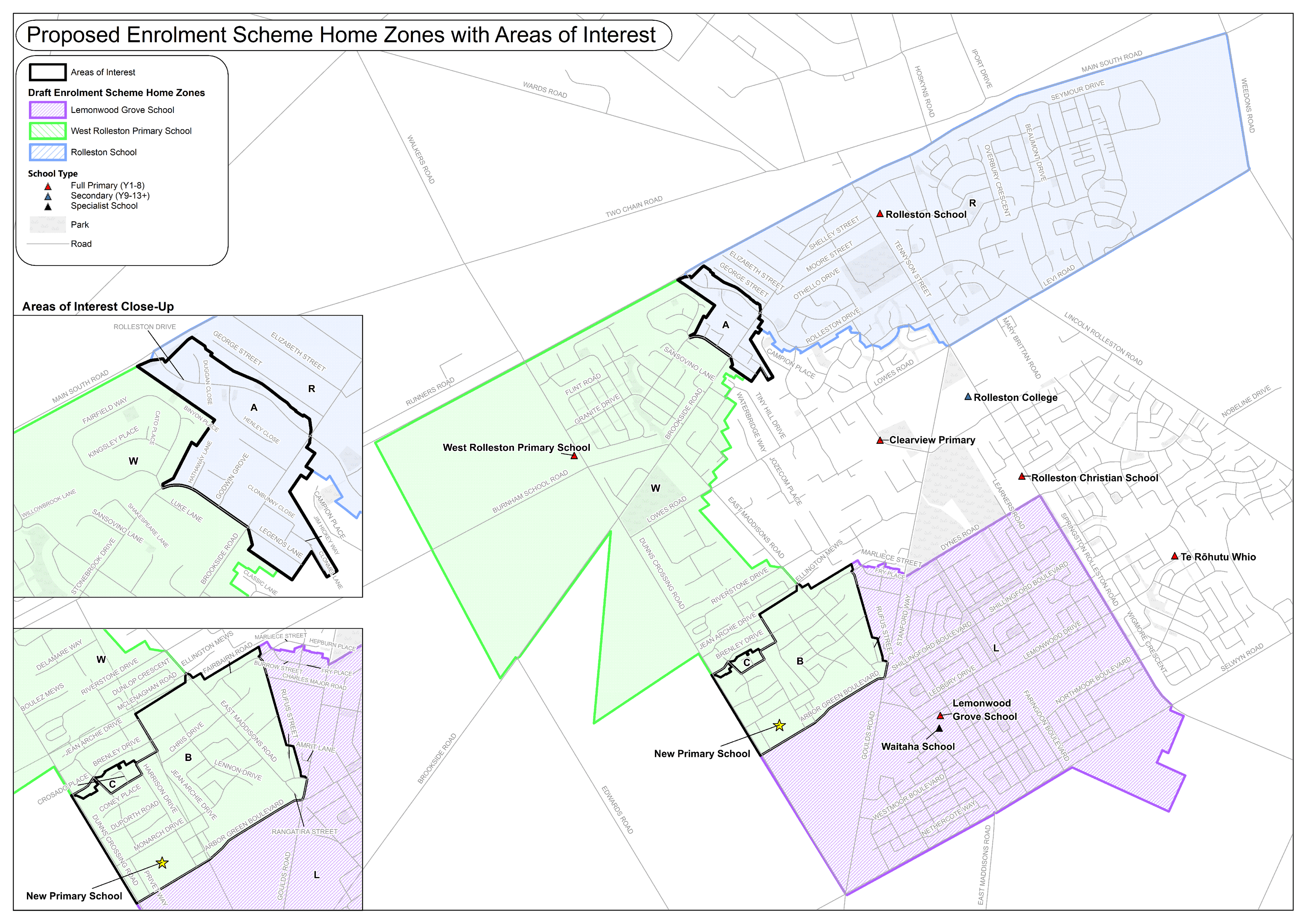 Map of proposed areas of interest